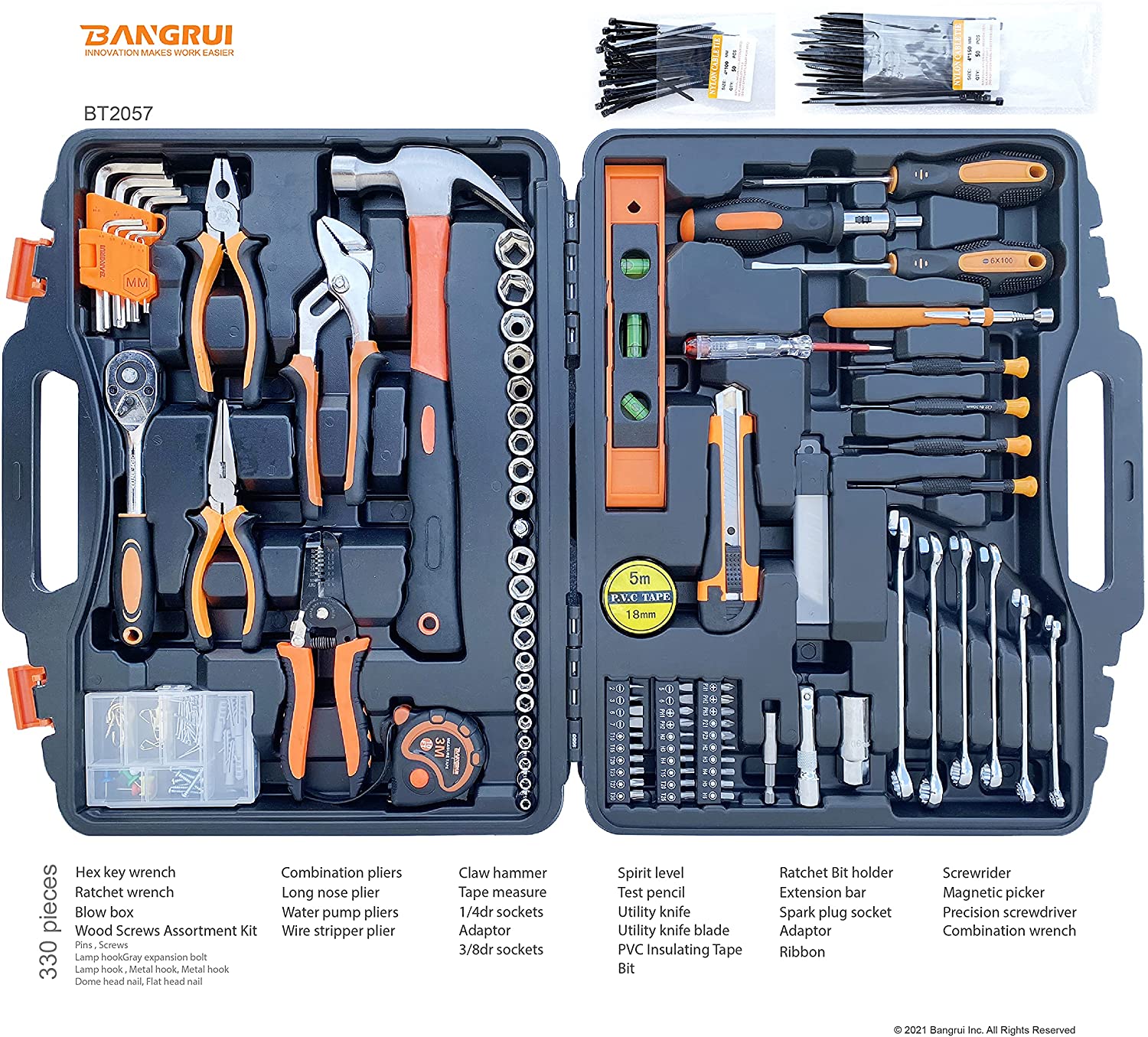 Bangrui 330-Piece Tool Set - General Household Hand Tool Kit with Plas –  Bangrui Tools