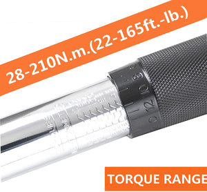 72Tooth Profession Tools Micrometer Adjustable Torque Wrench (45Tooth 1/2Drive. 28-210N.m.)