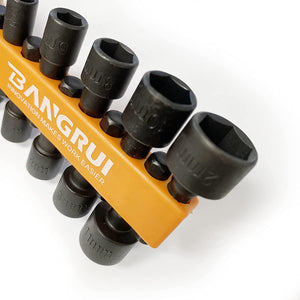 Bangrui 22 x Power Nut Driver Set for Impact Drill, Chrome Vanadium Steel,1/4” Hex Head Drill Bit Set SAE and Metric Screwdriver Socket Set