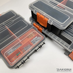 Bangrui 4Pc Hardware and Small Parts Organizer Box Set; Versatile and Durable Storage Toolbox Kit with Adjustable Compartments