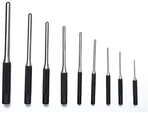 9 Pcs Durable Steel Roll Pin Punch Set,Professional Multi Size Round Head Pins Set Steel Grip Roll Pins Punch with Carry Box