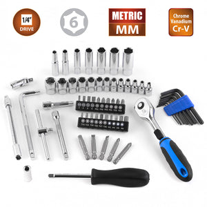 Release&Single-handed Reversing Ratchet Wrench 62 pieces