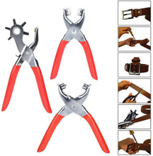 Load image into Gallery viewer, Revolving Leather Belt Hole Punch Plier
