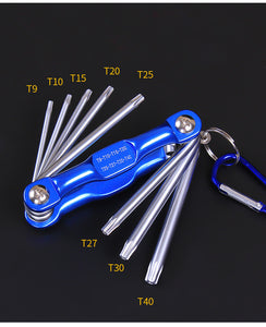 8PCS Folding Hex Key Wrench Set(Medium Aluminum Holder)