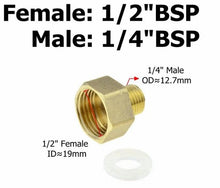 Load image into Gallery viewer, Brass 1/8 1/4 3/8 1/2 3/4 Female to Male Threaded Hex Bushing Reducer Copper Pipe Fitting Water Gas Adapter Coupler Connector
