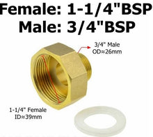 Load image into Gallery viewer, Brass 1/8 1/4 3/8 1/2 3/4 Female to Male Threaded Hex Bushing Reducer Copper Pipe Fitting Water Gas Adapter Coupler Connector
